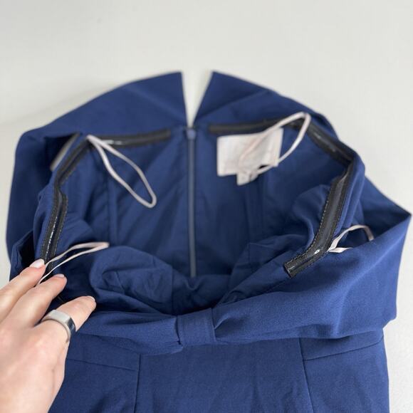 Gal Meets Glam Womens Dress 6 Blue Tyler Off The Shoulder Scuba Crepe Evening - Picture 12 of 14